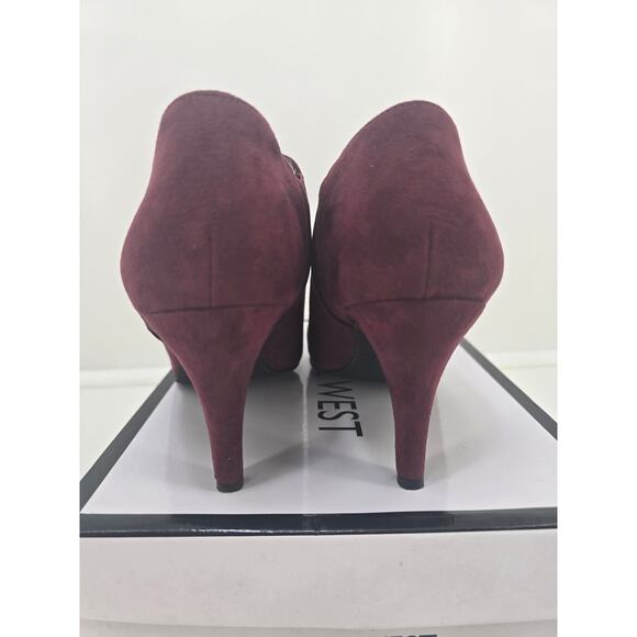 Nine West Cameo3Y Cabernet Suede Booties Size 7.5M With Box - Picture 10 of 10